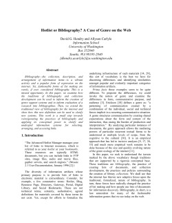 Hotlist or Bibliography? A Case of Genre on the Web