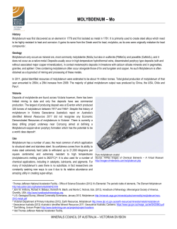 Molybdenum - Minerals Council of Australia