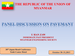 THE REPUBLIC OF THE UNION OF MYANMAR