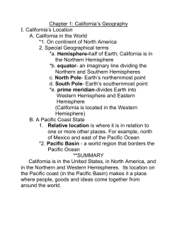 Chapter 1: California`s Geography