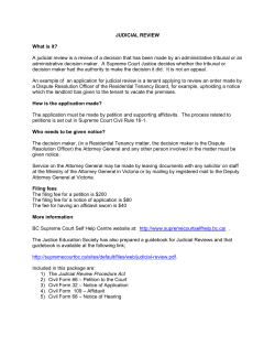 Supreme Court of BC - Judicial Review Information Package