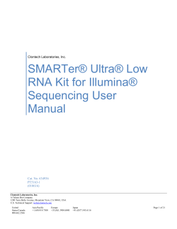 SMARTer Ultra Low RNA Kit for Illumina Sequencing