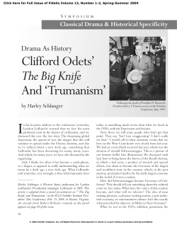 Clifford Odets` {The Big Knife} And `Trumanism`