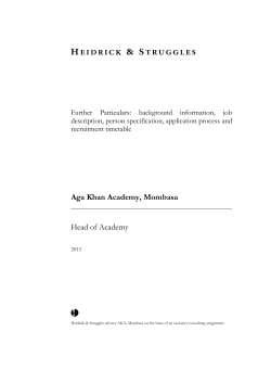 Aga Khan Academy, Mombasa Head of Academy
