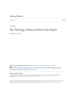 The Theology of Mary and the Critical Spirit