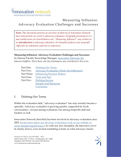 Measuring Influence: Advocacy Evaluation Challenges and Successes