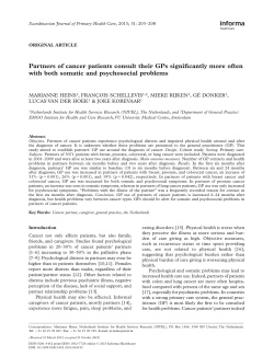 Partners of cancer patients consult their GPs significantly more often