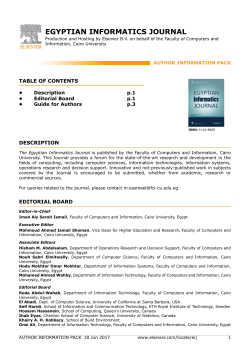 egyptian informatics journal