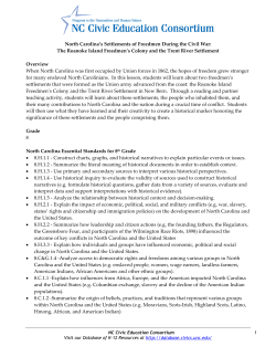 North Carolina`s Settlements of Freedmen During the Civil War: The