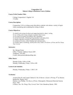 College Composition I - Dakota College at Bottineau