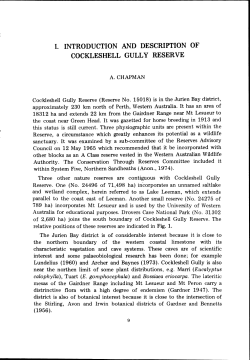 INTRODUCTION AND DESCRIPTION OF COCKLESHELL GULLY