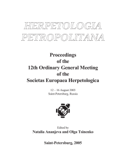 herpetologia petropolitana - Societas Europaea Herpetologica