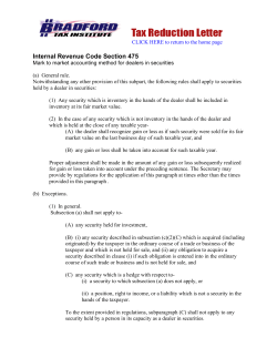 IRC Section 475 - Bradford Tax Institute