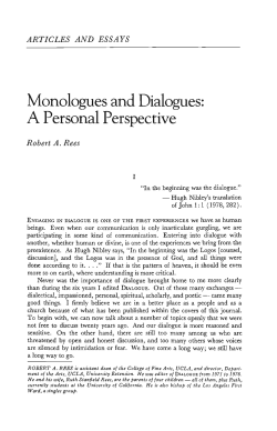 Monologues and Dialogues - Dialogue: A Journal of Mormon Thought