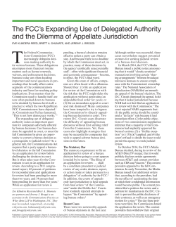 The FCC`s Expanding Use of Delegated Authority