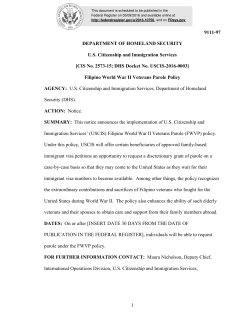 Filipino World War II Veterans Parole Policy