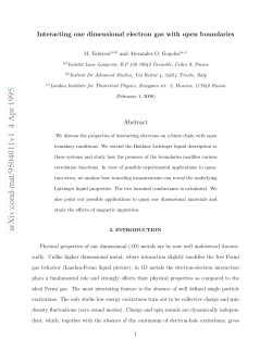 Interacting one dimensional electron gas with open boundaries