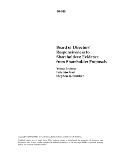 Board of Directors` Responsiveness to Shareholders