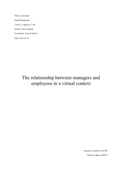 The relationship between managers and employees in a
