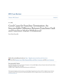 Good Cause for Franchise Termination