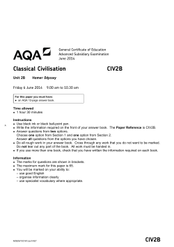A-level Classical Civilisation Question paper Unit 02B