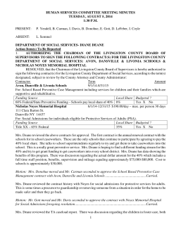 August 5, 2014 - The Town of Lima, NY