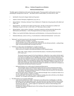 015 &ndash; Reformed Scholasticism
