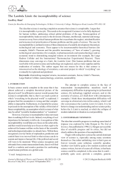 The Lambda Limit: the incompletability of science