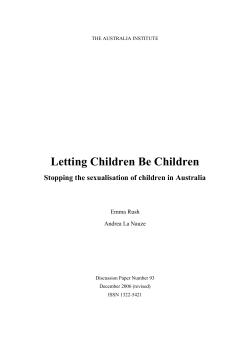 Letting Children Be Children