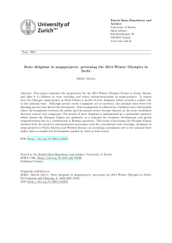 State dirigisme in megaprojects: governing the 2014 Winter