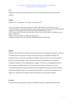 Forthcoming in Nomadic Peoples http://www.whpress.co.uk/NP.html