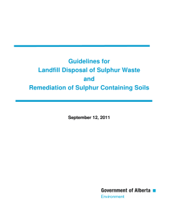 Guidelines for Landfill Disposal of Sulphur Waste and Remediation