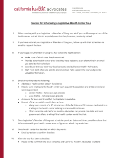 Process for Scheduling a Legislative Health Center Tour