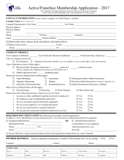 Active/Franchise Membership Application &ndash; 2017