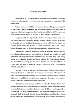 ACKNOWLEDGEMENT I would like to take this