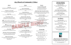 Jazz Brunch at Commander`s Palace Eye Openers