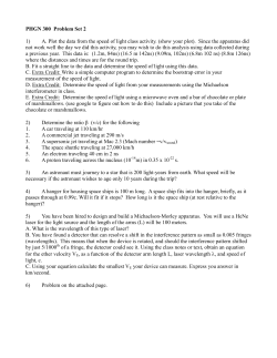 PHGN 300 Problem Set 2 1) A. Plot the data from the speed of light