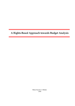 A Rights-Based Approach towards Budget Analysis