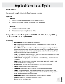 Agriculture is a Cycle - Michigan Agriculture in the Classroom