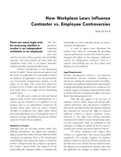 How Workplace Laws Influence Contractor vs. Employee