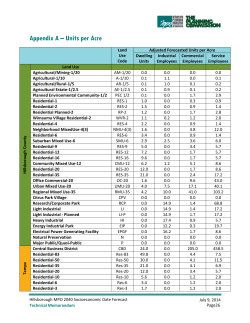 Appendix A &ndash; Units per Acre assumed in the