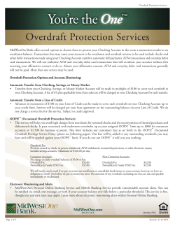 Overdraft Protection Services
