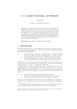 "Some", Speaker Knowledge, and Subkinds
