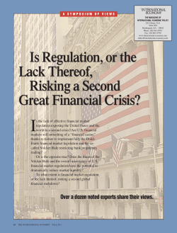 Is Regulation, or the Lack Thereof, Risking a Second Great Financial