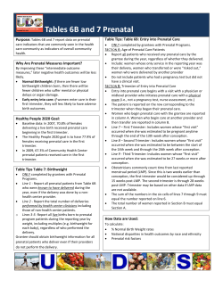 Table 6B and 7 Prenatal