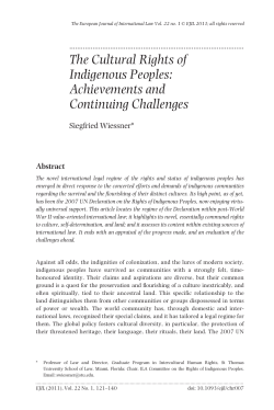The Cultural Rights of Indigenous Peoples: Achievements and