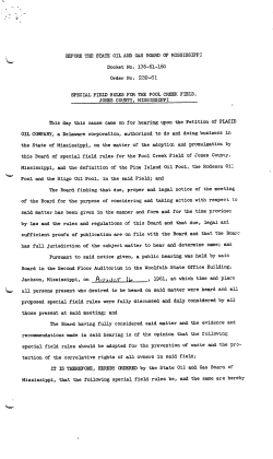 Mississippi, and the definition of the Pine Island Oil Pool, the