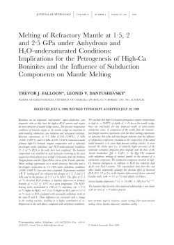 Melting of Refractory Mantle at 1&middot;5, 2 and 2&middot;5