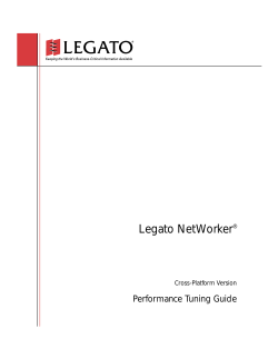 Legato Networker Cross-Platform Performance Tuning Guide