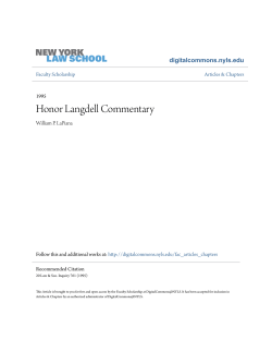 Honor Langdell Commentary - DigitalCommons@NYLS
